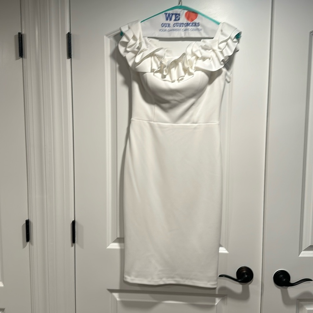 Aqua White Ruffle Dress